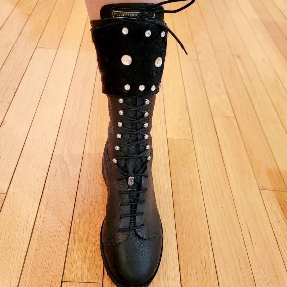 Designer Alberto Venturini combat boots